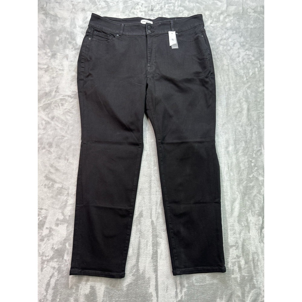 Lane Bryant Women Plus Sz 22 Black Jeans High Rise Straight Flex Magic Stretch
